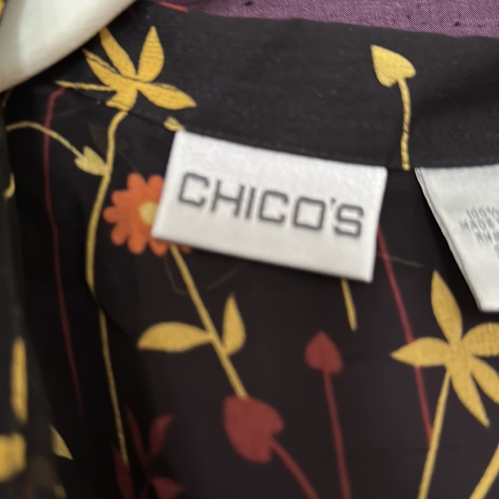 Chico’s Sheer Silk Open-front Tie Waist Blouse - Picture 6 of 7